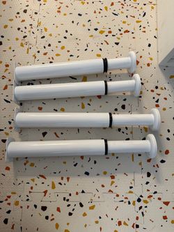 4Pcs White Adjustable 9.64-16.6 Inch Metal Furniture Legs for Coffee Table Cabinet Sofa Floor Desk