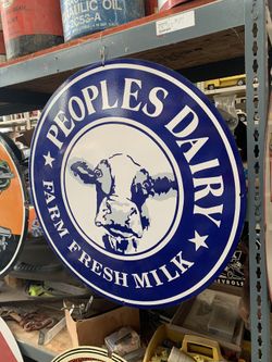 BORDENS ICE CREAM AND PEOPLES DAIRY PORCELAIN SIGNS 30 inch in Madera ca $225