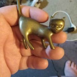 Vintage Brass Cat Figurine 