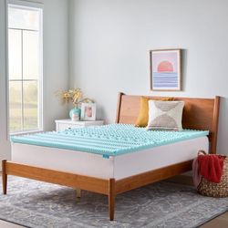 Linenspa 2" 7-Zone Cooling Gel and Green Tea Infused Memory Foam Mattress Topper, Queen