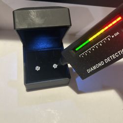 VVS1 Stud Earrings 0.5CT Moissanite 