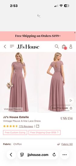 JJ's House Estelle Vintage Mauve A-Line Lace Dress