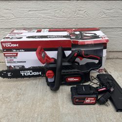 Hyper Tough 20V 4.0Ah Battery Powered 12in Brushless Chainsaw,