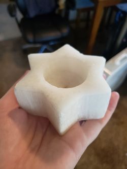 Selenite candle holder