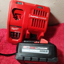 M18 MILWAUKEE 6.0 Batería Y Cargador Rápido $135
