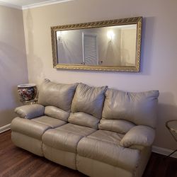 Leather Couch  With 2 Reclining Seats