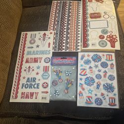 4th Of July Themed Scrapbook Stickers 