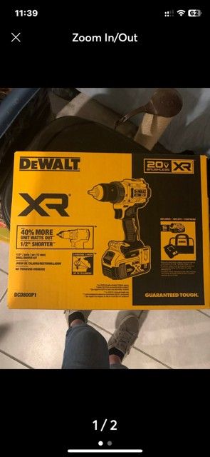 NEW DeWALT XR Series DCD800P1 Drill Driver Kit, Battery Included, 20 V, 5 Ah, 1/2 in Chuck