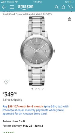 Burberry Small Check Stamped Bracelet Watch BU9035