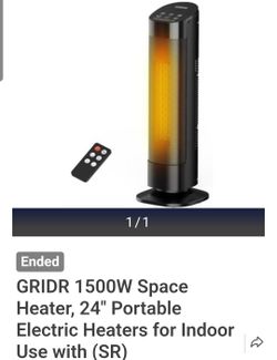 1500W Space Heater, Portable Electric Heaters for Indoor Use with Thermostat and Remote