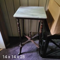Marble Top Pedestal Stand Table