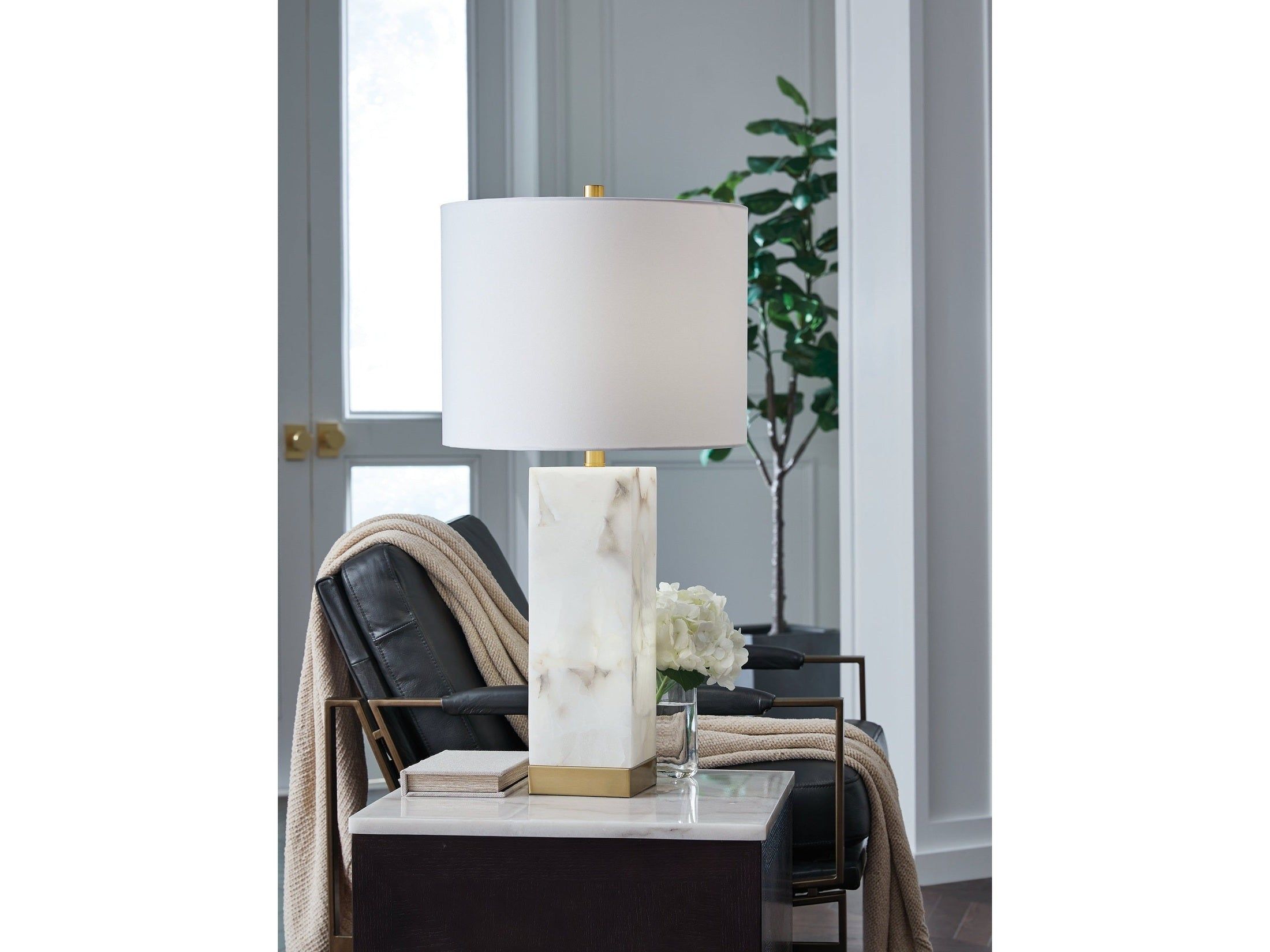 Linderfield White/Gold Finish Table Lamp
