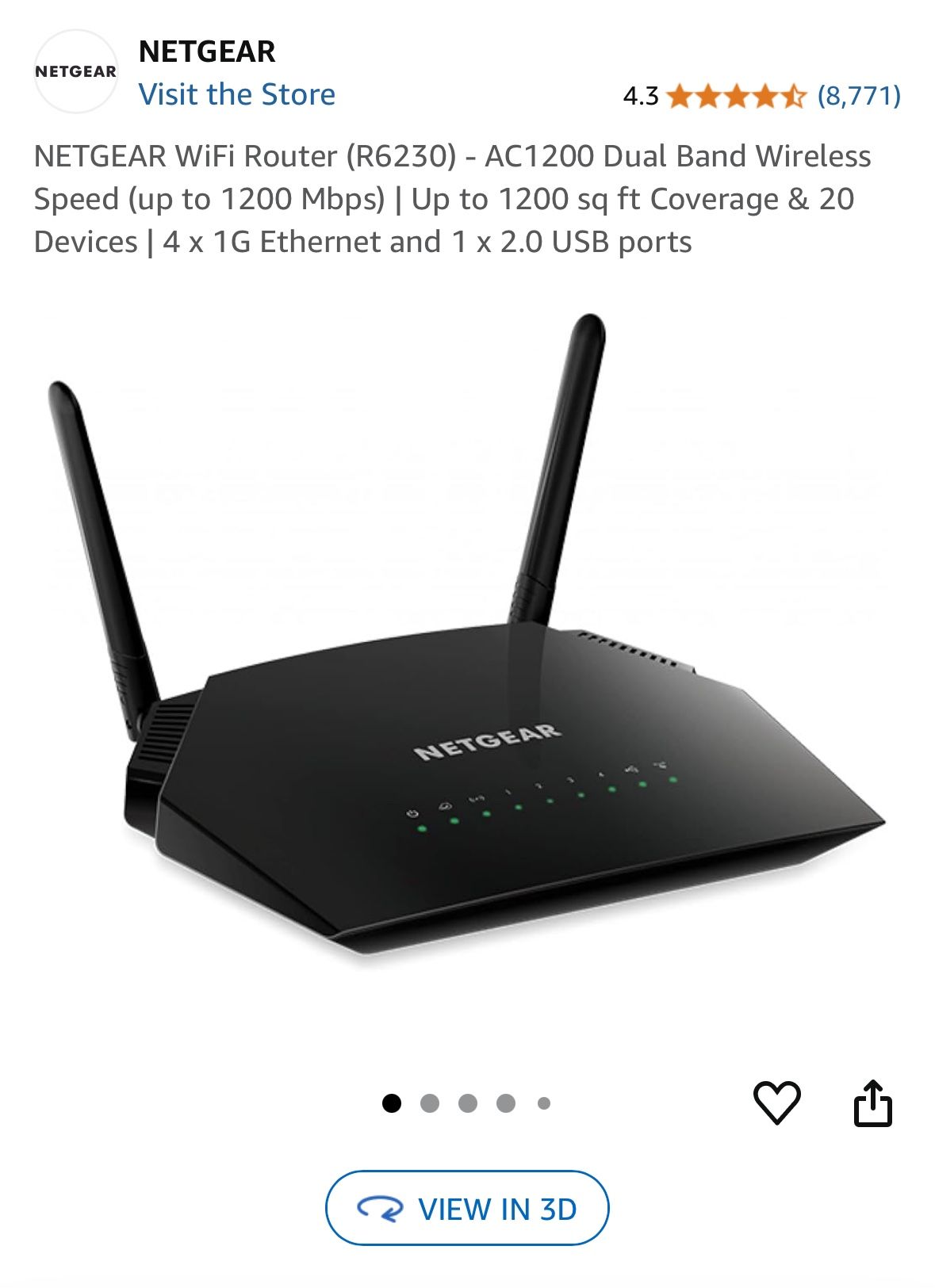 Netgear Nighthawk AC1200 Router - model R6230