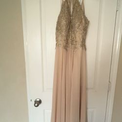 Champagne Colored Prom Dress 