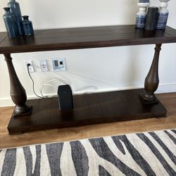Crate And Barrel Console Table - Dark Wood 
