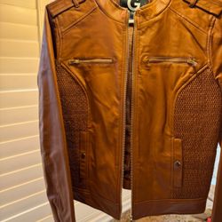 Women's Leather Jacket By Guess Value At $100
