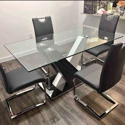 Modern 5 Piece Dining Table Set 🔥FINANCING AVAILABLE 