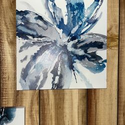 Blue Floral Wall Decor 