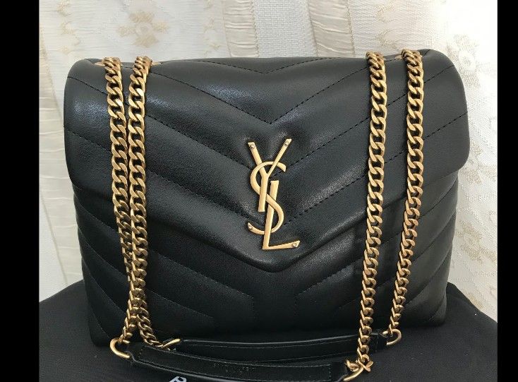 Black Quilted Leather Small LouLou Bag