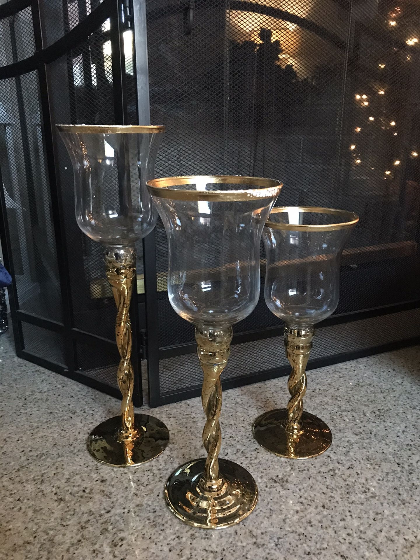 Glass candle holders