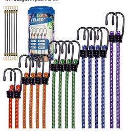 Bungee cords with hooks lot heavy duty clamps