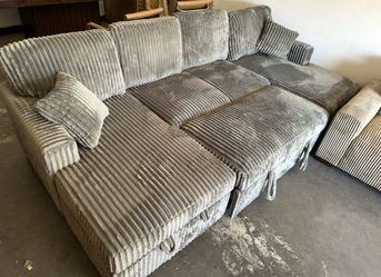 New gray couch 120” with storage and pullout