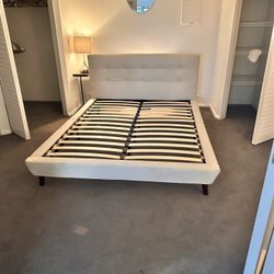 Queen Upholstered Bed Frame (No mattress)