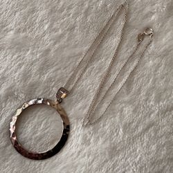 18” Sterling Silver 925 Necklace With Sterling Ring Pendant 