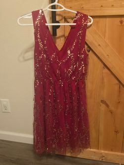 Red sequin dress
