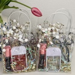 beauty gift set touch land elf bow claw clip clear bags teacher bridesmaid coworker friend girl gift