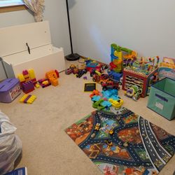 Great Toy Box And Many Toys In Great Shape. Must Take All