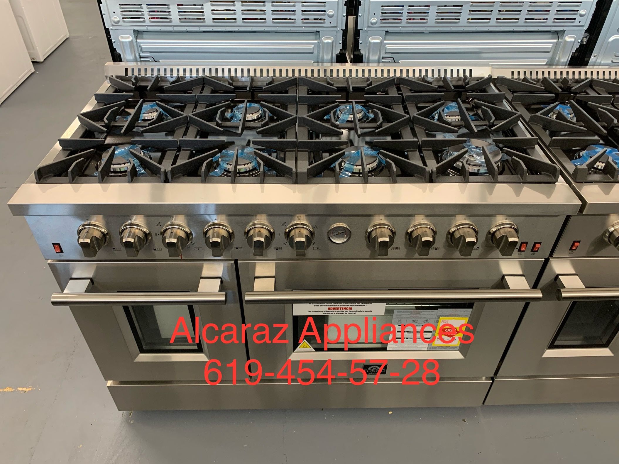  FORNO-48 in. 5.5 cu. ft. Double Oven Gas Range with 8 Italian Burners in Stainless Steel $3,599