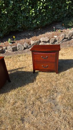 Cherry Wood 2-Drawer Nightstand