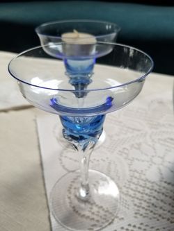 Candle holders or mini champagne or margarita glasses