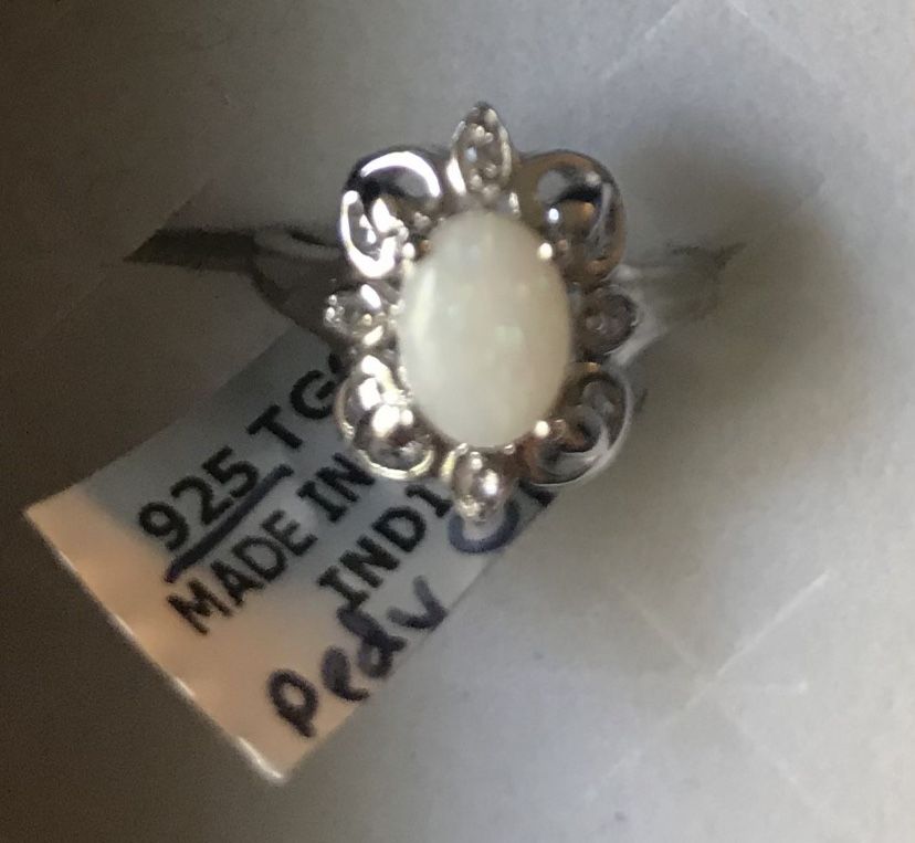 Coober Pedy Opal And Silver Ring Size 5