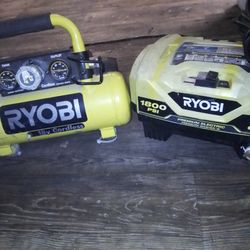 Ryobi Cordless 18v air compressor & Ryobi premium electric pressure washer