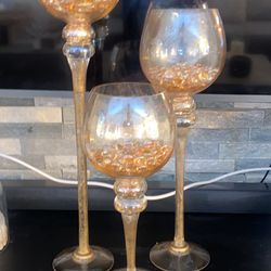 Glass Hurricane Candle Holder Set Of 3