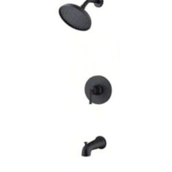Glacier Bay Oswell Single Handle 1-Spray Tub and Shower Faucet 1.8 GPM in Matte Black (Valve Included)