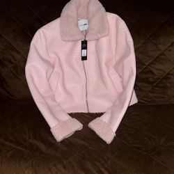 Pink MEDIUM Fashion Nova Leather Jacket 