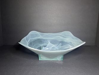 Vidrios San Miguel Handmade in Spain Large Swirl Recycled Glass Centerpiece Bowl