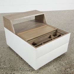 Side table / console with storage, outlets, and USB