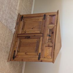 Rustic Pine Corner Cabinet 