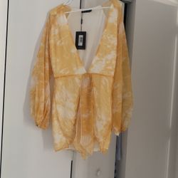 Yellow Low V Cut Dress 