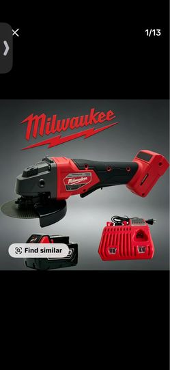 Milwaukee 125mm Brushless Cordless Angle Grinder, 9500RPM M10/M14 Spindle, M18 Power Grinder with Battery & Charger, For Metal Cutting, Grinding and R
