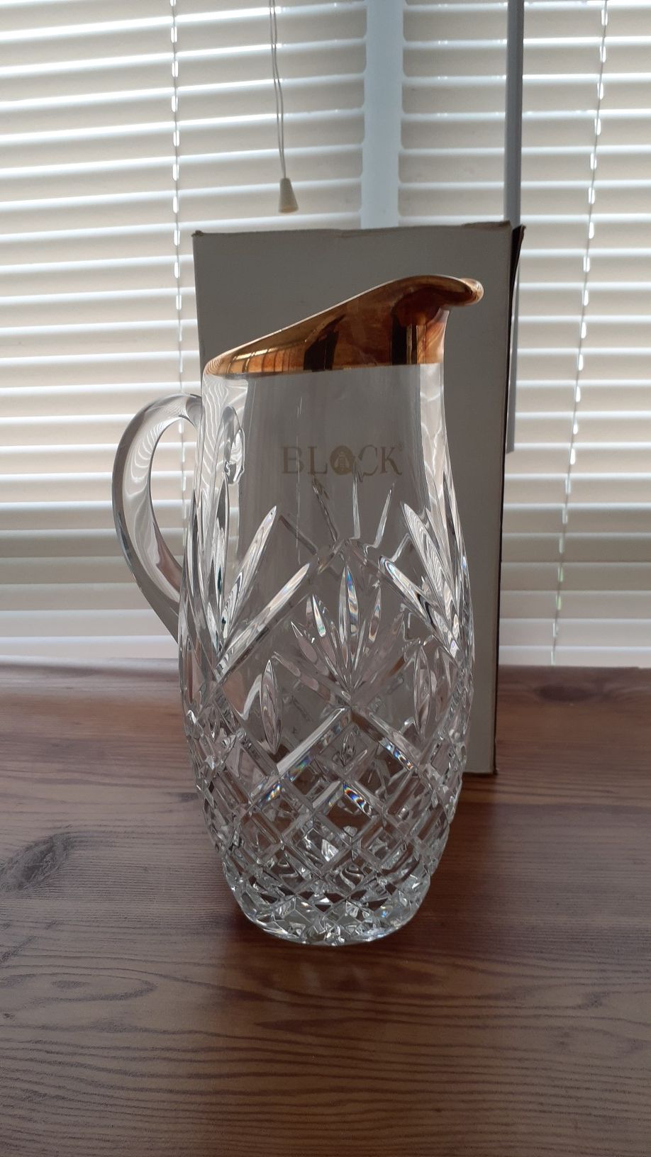 Mouth blown crystal vase