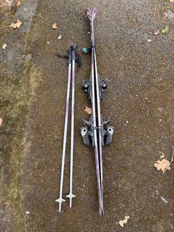 Downhill Skis with Bindings and Poles