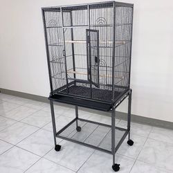 (NEW) $95 Large 53-inch Parrot Bird Cage Rolling Stand for Parakeet, Cockatiel, Finch, Lovebird