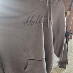 Hollister Label Hoodie Brown Taupe