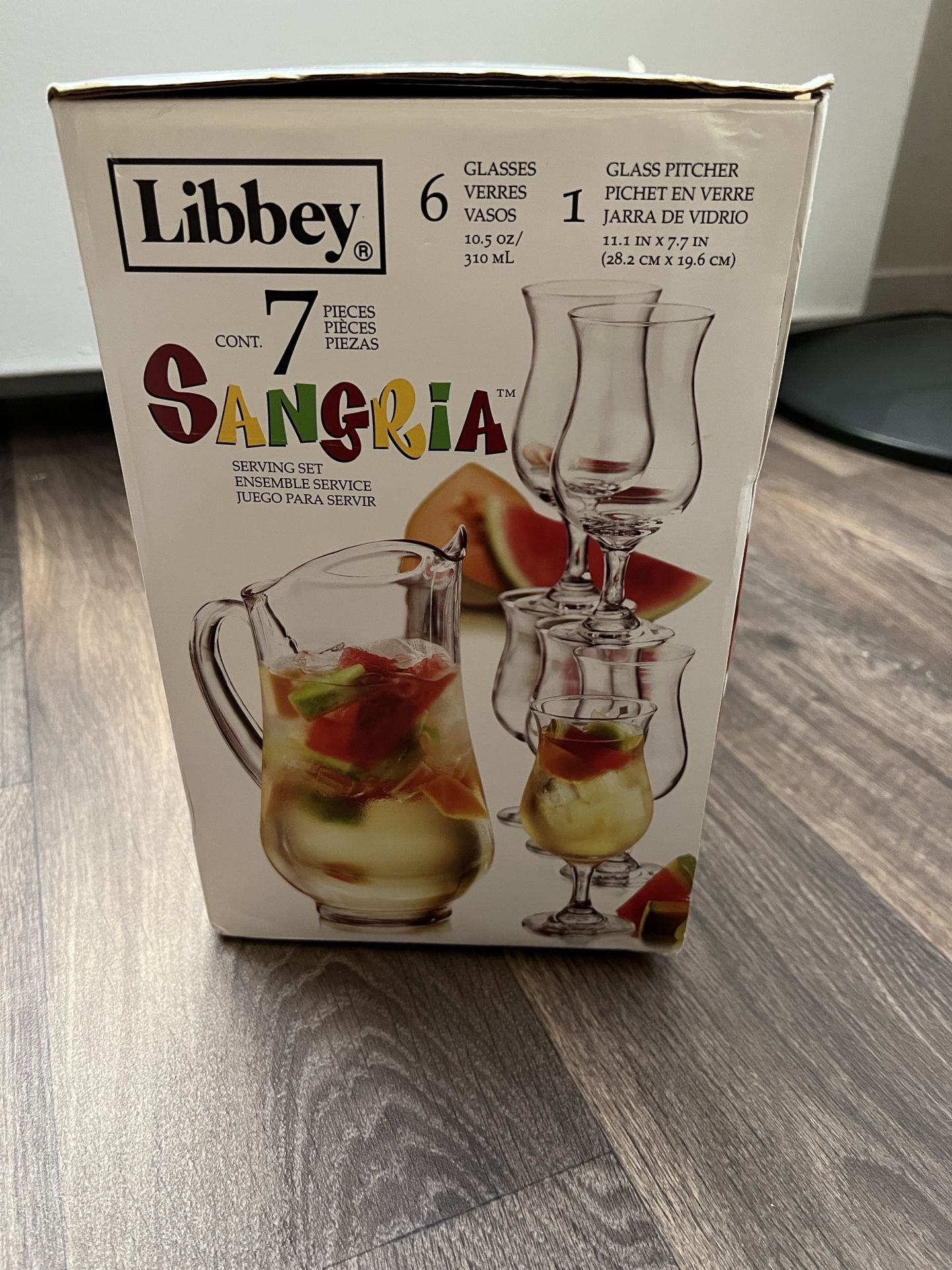 Libbey 7 Piece Sangria Pitcher and Glasses Set