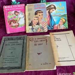 Vintage Book Lot: 6 Christian Children’s Books and Religious Pamphlets